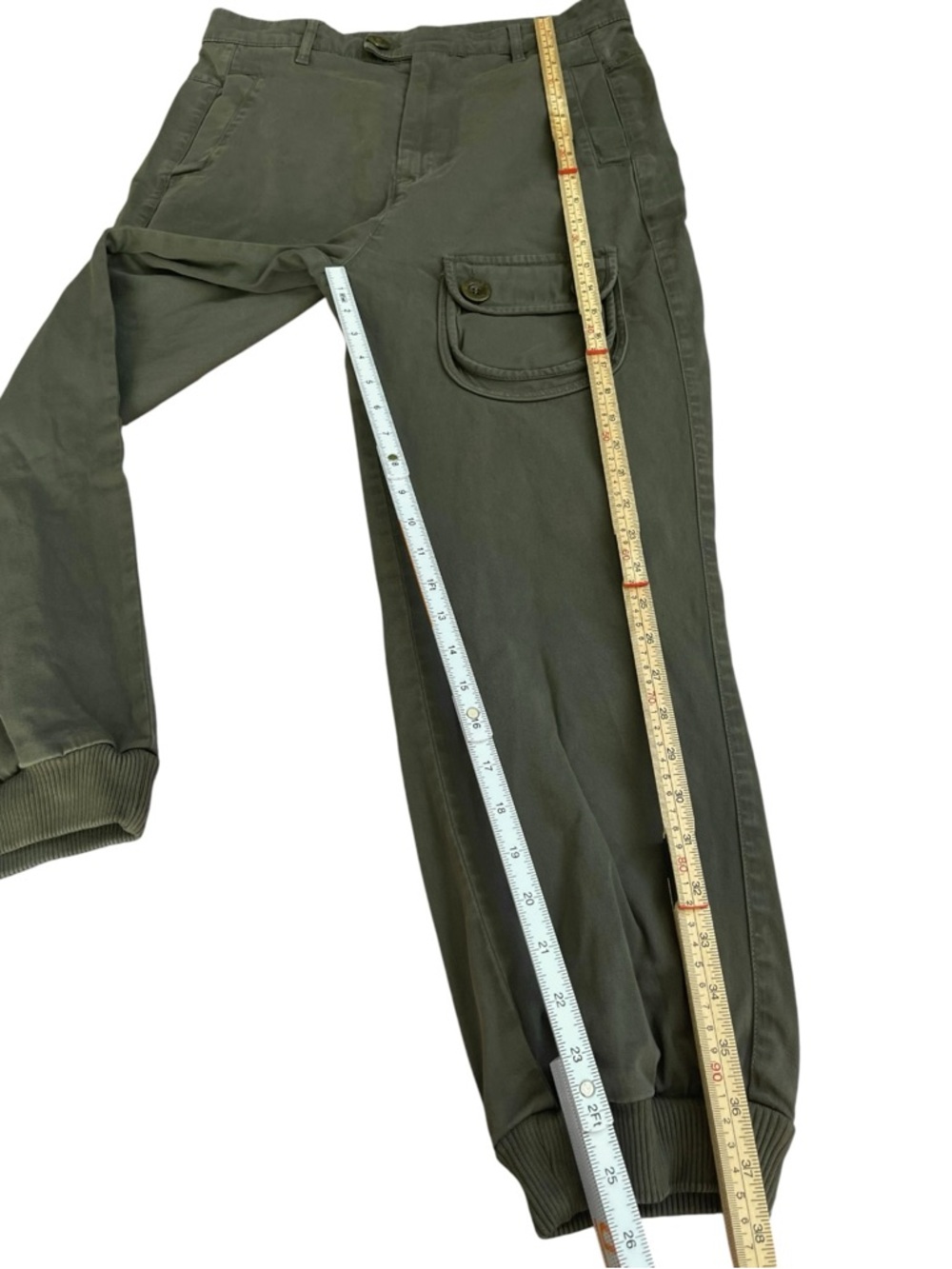 See by Chloé Cargo Jogger Pants Olive Green High Rise 32x25 Utility - Picture 3 of 6